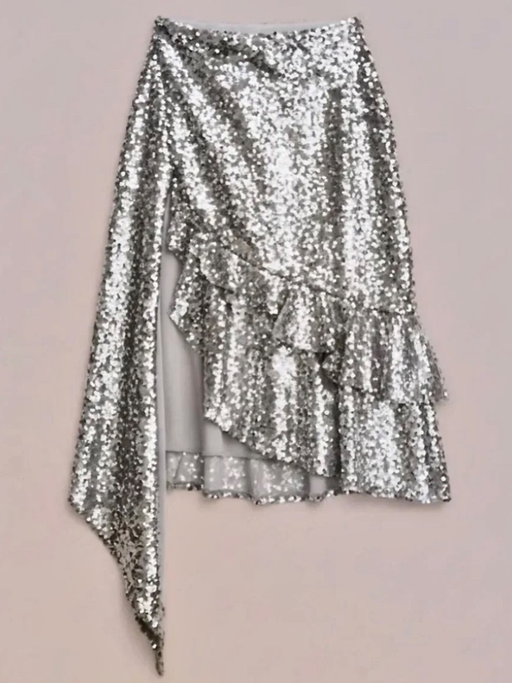 FANTASTIC Silver Sequin Skirt